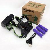 Супер потужний ліхтар налобний Police BL-A14-3-P90 MICRO USB, потужний налобний ліхтар для риболовлі наголовний. Зображення №5