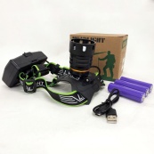 Супер потужний ліхтар налобний Police BL-A14-3-P90 MICRO USB, потужний налобний ліхтар для риболовлі наголовний. Зображення №6