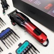 Аккумуляторная машинка для стрижки VGR V-026 RED. Цвет: красный. Изображение №12