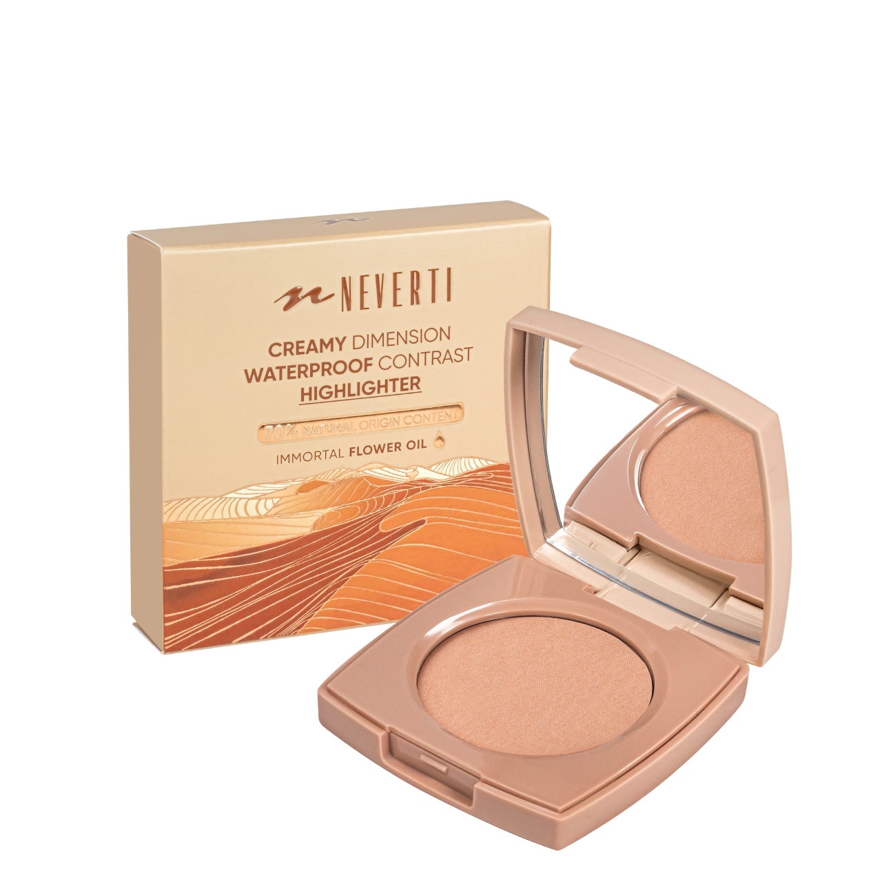 Хайлайтер для обличчя Creamy Dimension Waterproof Contrast Highliter Neverti водостійкий (NP205), 001 Золотий Хайлайтер для обличчя Creamy Dimension Waterproof Contrast Highliter Neverti водостійкий (NP205), 001 Золотий