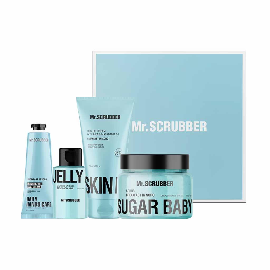 Подарунковий набір косметики Mr. Scrubber Care from Soho по догляду за обличчям та тілом для жінок Подарунковий набір косметики Mr. Scrubber Care from Soho по догляду за обличчям та тілом для жінок