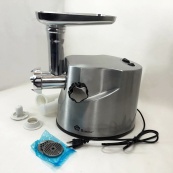 Професійна м'ясорубка DOMOTEC MS-2021S із нержавіючої сталі 3000 Вт, м'ясорубка електрична метал. Зображення №7