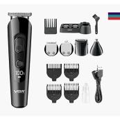 Професійна бездротова машинка для стрижки волосся VGR V-175 тример для бороди та вусів з насадками. Зображення №6