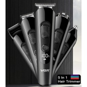 Професійна бездротова машинка для стрижки волосся VGR V-175 тример для бороди та вусів з насадками. Зображення №9