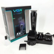 Професійна бездротова машинка для стрижки волосся VGR V-175 тример для бороди та вусів з насадками. Зображення №17