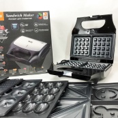 Вафельница бутербродница сендвичница гриль электрическая 8 в 1 RAF R.551 850W Мультипекарь со 8 формами. Изображение №6