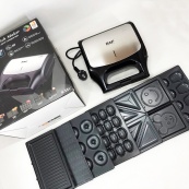 Вафельница бутербродница сендвичница гриль электрическая 8 в 1 RAF R.551 850W Мультипекарь со 8 формами. Изображение №12