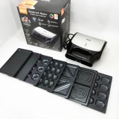 Вафельница бутербродница сендвичница гриль электрическая 8 в 1 RAF R.551 850W Мультипекарь со 8 формами. Изображение №14