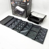 Вафельница бутербродница сендвичница гриль электрическая 8 в 1 RAF R.551 850W Мультипекарь со 8 формами. Изображение №15