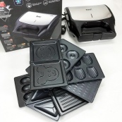 Вафельница бутербродница сендвичница гриль электрическая 8 в 1 RAF R.551 850W Мультипекарь со 8 формами. Изображение №17