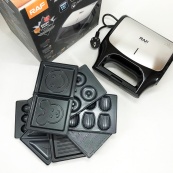 Вафельница бутербродница сендвичница гриль электрическая 8 в 1 RAF R.551 850W Мультипекарь со 8 формами. Изображение №21