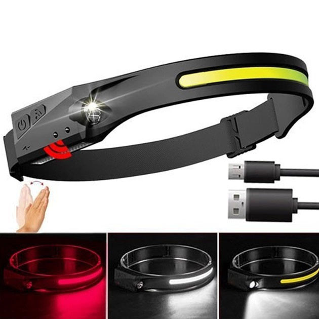 Ліхтар налобний BL-W689/G28-LM+COB/5808A, сенсорний, Li-ion акумулятор, світлодіодний ліхтар на лоб Ліхтар налобний BL-W689/G28-LM+COB/5808A, сенсорний, Li-ion акумулятор, світлодіодний ліхтар на лоб