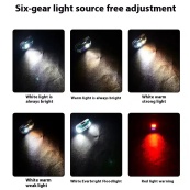 Ліхтар налобний WH-0218-XPG(white+yellow)+SMD(red), Налобний ліхтар для туризму риболовлі та полювання. Зображення №3 Ліхтар налобний WH-0218-XPG(white+yellow)+SMD(red), Налобний ліхтар для туризму риболовлі та полювання. Зображення №3