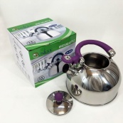 Чайник Unique со свистком UN-5302 2.5 л, красивый чайник для газовой плиты. Цвет: фиолетовый. Изображение №2