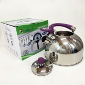 Чайник Unique со свистком UN-5302 2.5 л, красивый чайник для газовой плиты. Цвет: фиолетовый. Изображение №6