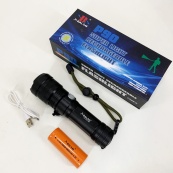 Ручной аккумуляторный светодиодный фонарь Police X-Balog BL-1827-P90 переносной с USB зарядкой оптическим зумом и металлическим корпусом + ремешок на руку. Изображение №6