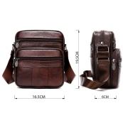 Чоловіча сумка з натуральної італійської шкіри, коричнева, компактний месенджер, кросбоді. Зображення №3