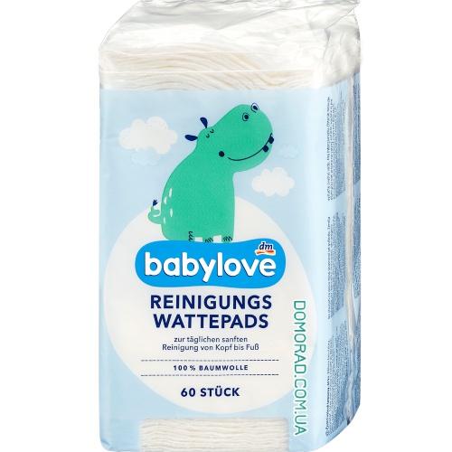 Babylove Ватні спонжі для вмивання Wattepads 60шт. Babylove Ватні спонжі для вмивання Wattepads 60шт.