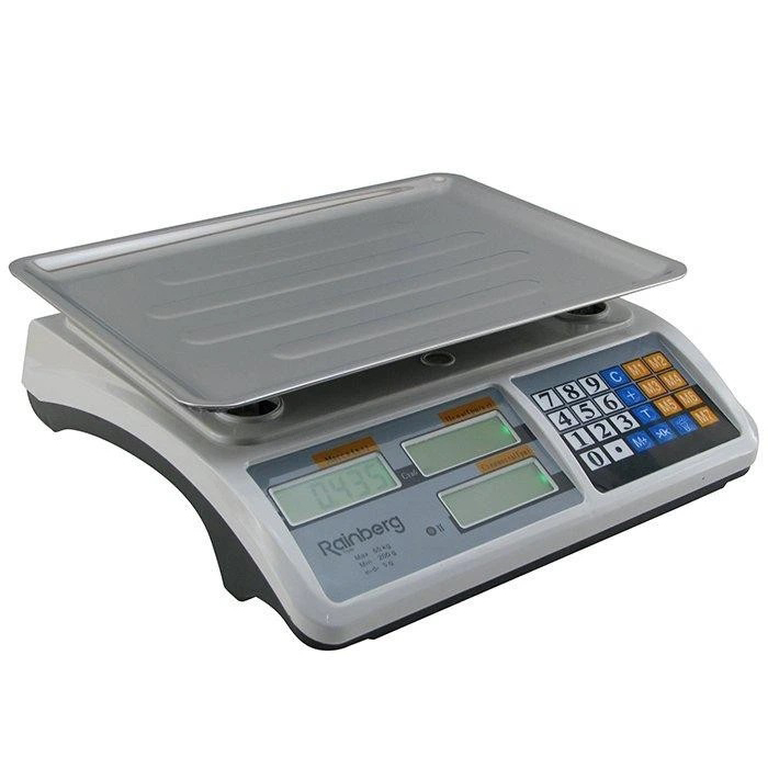 Ваги торговельні електронні акумуляторні Rainberg RB-311 до 55 кг з лічильником ціни 2 дисплеї Ваги торговельні електронні акумуляторні Rainberg RB-311 до 55 кг з лічильником ціни 2 дисплеї