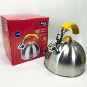 Чайник Magio MG-1191 2.5 Л зі свистком, гарний чайник для газової плити, чайник на плиту, чайник газовий. Зображення №3