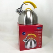 Чайник Magio MG-1191 2.5 Л зі свистком, гарний чайник для газової плити, чайник на плиту, чайник газовий. Зображення №6