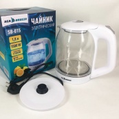 Електрочайник SeaBreeze SB-015 1.8 л, чайники з підсвічуванням, електронний чайник, тихий електричний чайник. Зображення №11