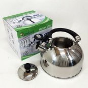 Чайник Unique со свистком UN-5302 2,5л, красивый чайник для газовой плиты, чайник на плиту. Цвет: черный. Изображение №5