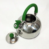 Чайник Unique со свистком UN-5302 2.5 л, хороший чайник со свистком, чайник на плиту. Цвет: зеленый. Зображення №2