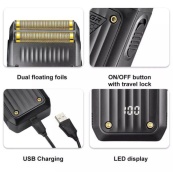 Електробритва VGR V-363, Тример для вусів, Електробритва з насадками для бороди, Тример бездротової. Зображення №5