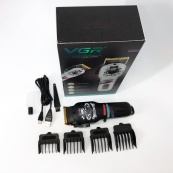 Машинка для стрижки волосся та бороди професійна VGR V-699 з насадками та LED дисплеєм. Колір: чорний. Зображення №10