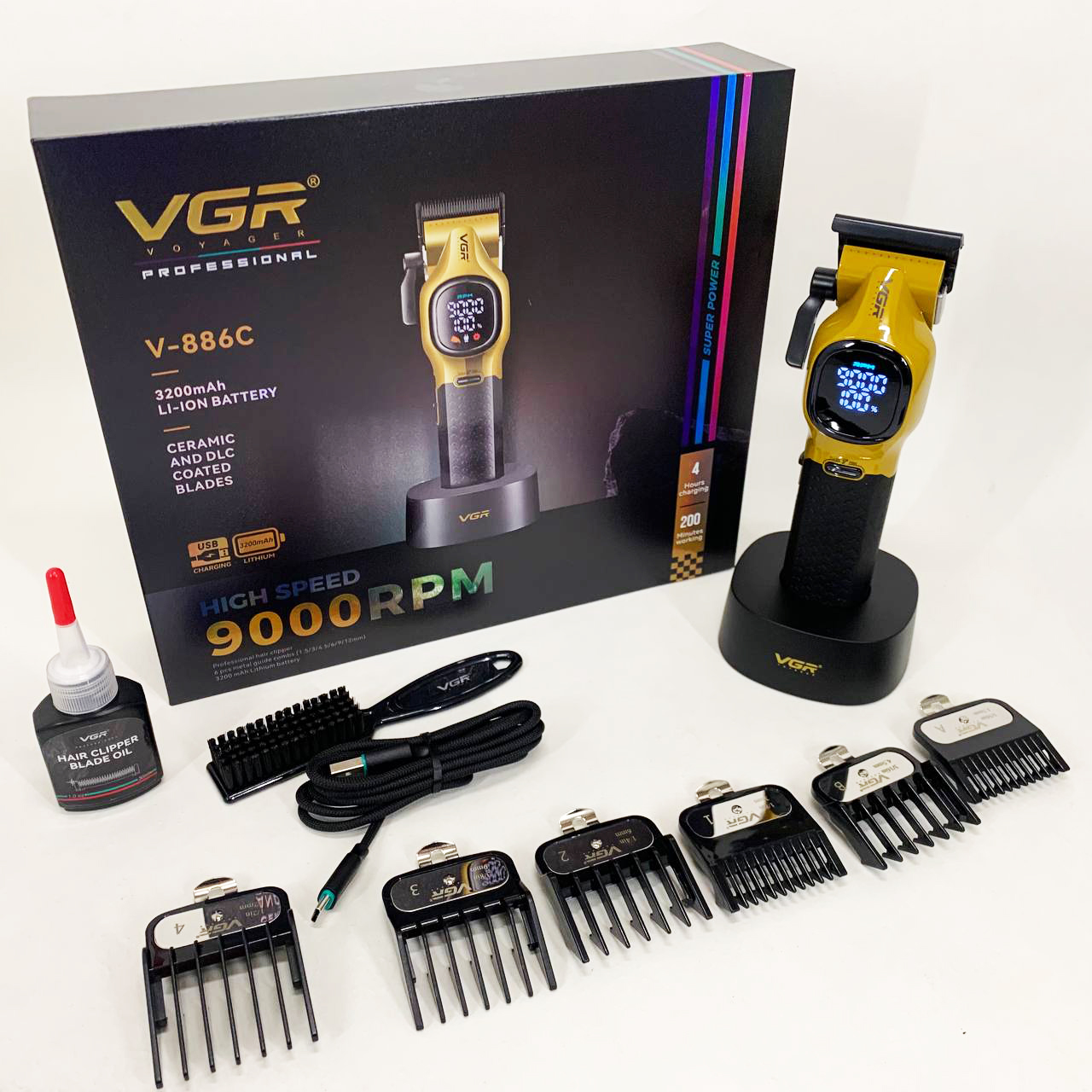 Машинка для стрижки акумуляторна VGR V-886C GOLD Машинка для стрижки акумуляторна VGR V-886C GOLD