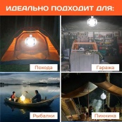 Ліхтар Лампа для кемпінгу акумуляторна BL-2029 + SOLAR на сонячній батареї кемпінговий складаний ліхтар. Зображення №40