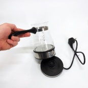 Електрична турка для кави RAF R.125 Кавоварка зі скляною чашею 500мл 600 Вт. Колір: чорний. Зображення №2