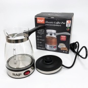 Електрична турка для кави RAF R.125 Кавоварка зі скляною чашею 500мл 600 Вт. Колір: чорний. Зображення №5