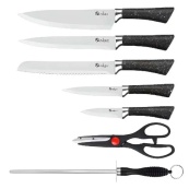 Набір Кухонних ножів з ножицями та підставкою UNIQUE UN-1837, Набір якісних ножів для дому. Зображення №2 Набір Кухонних ножів з ножицями та підставкою UNIQUE UN-1837, Набір якісних ножів для дому. Зображення №2