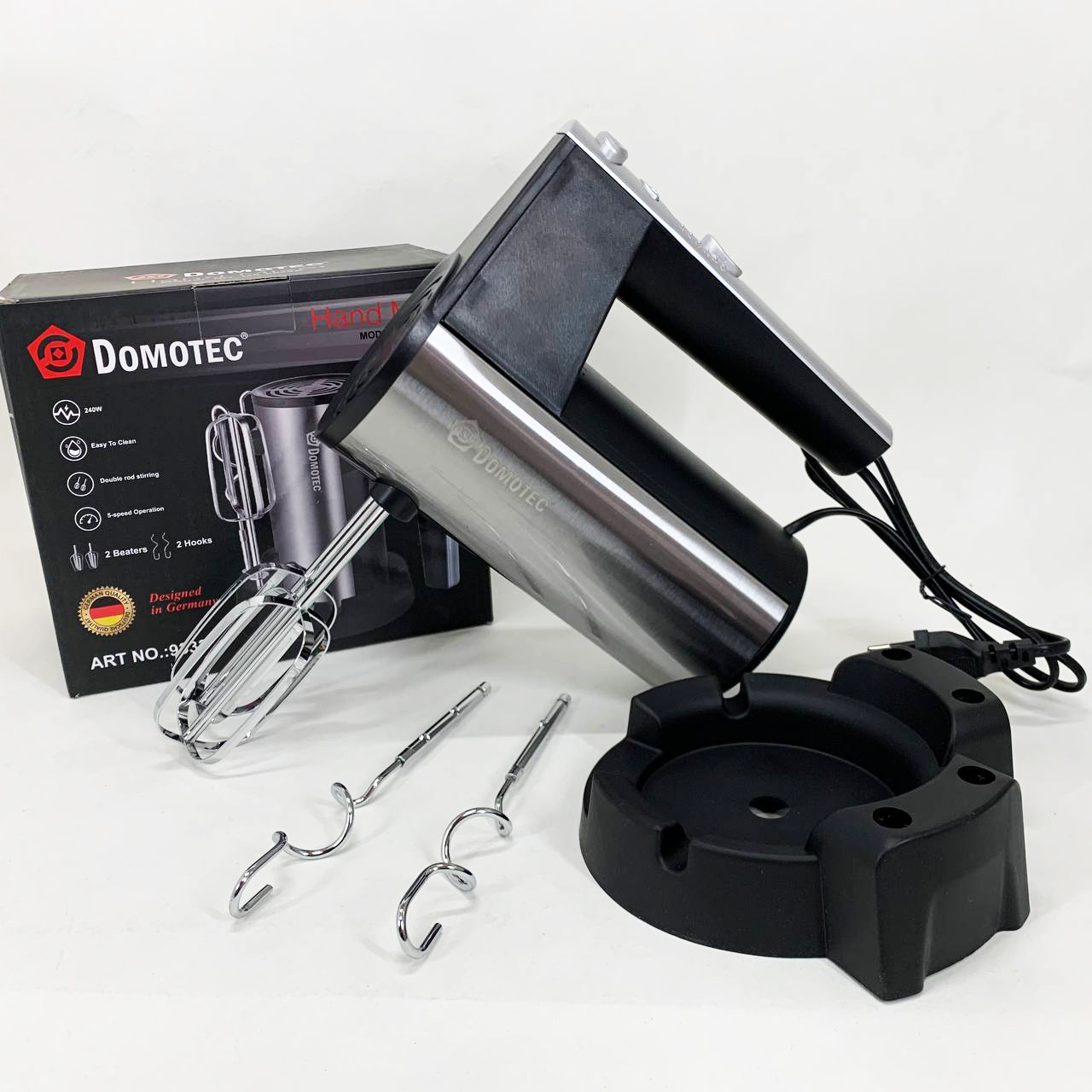 Миксер ручной DOMOTEC R6629A, 800W, 5 скоростей, с двумя насадками Миксер ручной DOMOTEC R6629A, 800W, 5 скоростей, с двумя насадками