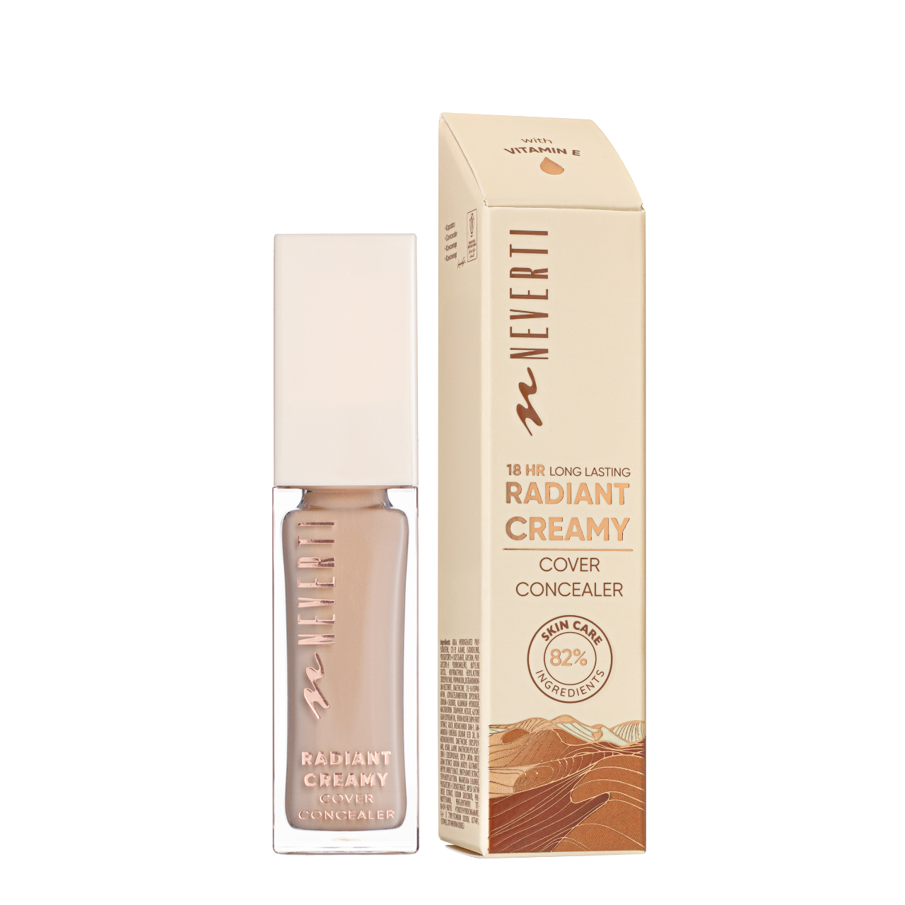 Консилер для обличчя стійкий Neverti Radiant Creamy Cover Conealer з вітаміном Е 10 мл (NP303), 005 Natural Beige Натуальний Консилер для обличчя стійкий Neverti Radiant Creamy Cover Conealer з вітаміном Е 10 мл (NP303), 005 Natural Beige Натуальний