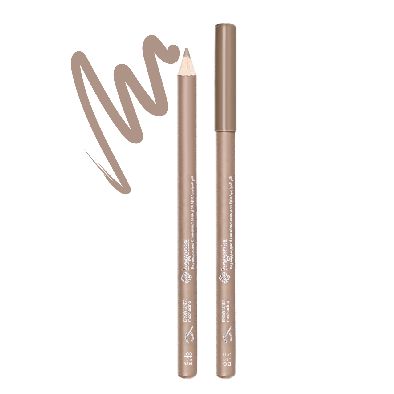 Олівець для брів Bogenia Brow Liner BG501, № 001 Світло-коричневий Олівець для брів Bogenia Brow Liner BG501, № 001 Світло-коричневий