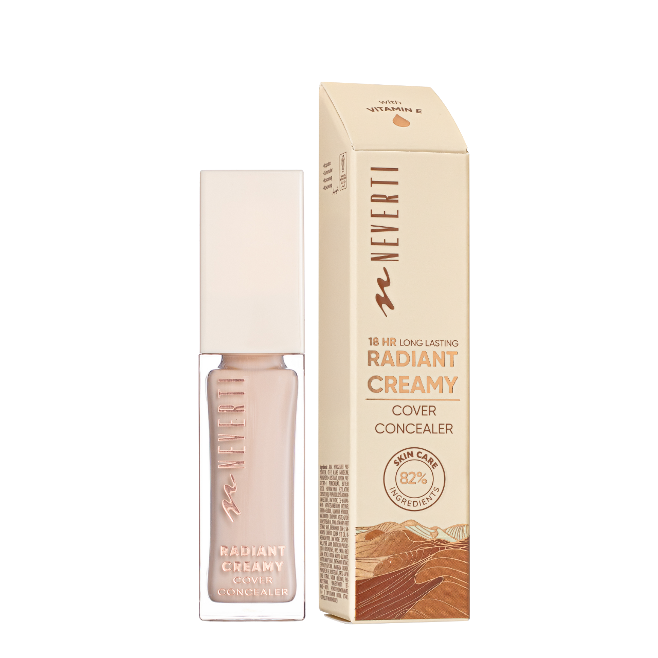 Консилер для обличчя стійкий Neverti Radiant Creamy Cover Conealer з вітаміном Е 10 мл (NP303), 002 Vanilla Кремовий Консилер для обличчя стійкий Neverti Radiant Creamy Cover Conealer з вітаміном Е 10 мл (NP303), 002 Vanilla Кремовий