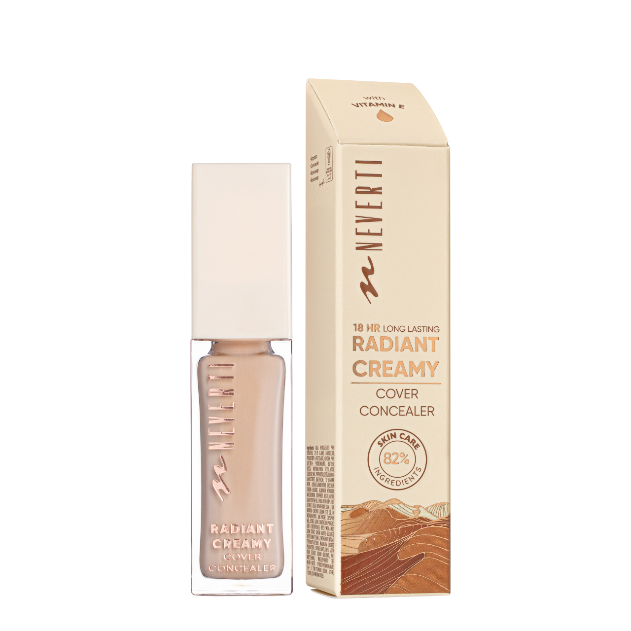 Консилер для обличчя стійкий Neverti Radiant Creamy Cover Conealer з вітаміном Е 10 мл (NP303), 003 Warm Nude Світло-бежевий Консилер для обличчя стійкий Neverti Radiant Creamy Cover Conealer з вітаміном Е 10 мл (NP303), 003 Warm Nude Світло-бежевий