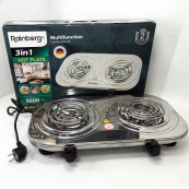 Електрична плита Rainberg RB-008 на 2 поверхні спіральна + 2 регулятори 3500 Вт. Зображення №2 Електрична плита Rainberg RB-008 на 2 поверхні спіральна + 2 регулятори 3500 Вт. Зображення №2