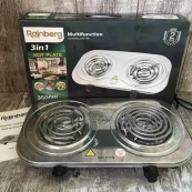 Електрична плита Rainberg RB-008 на 2 поверхні спіральна + 2 регулятори 3500 Вт. Зображення №3 Електрична плита Rainberg RB-008 на 2 поверхні спіральна + 2 регулятори 3500 Вт. Зображення №3