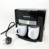 Кофеварка капельная Rainberg RB-613 (0,3 л, 500 Вт) с двумя керамическими чашками, маленькая кофемашина. Изображение №8 Кофеварка капельная Rainberg RB-613 (0,3 л, 500 Вт) с двумя керамическими чашками, маленькая кофемашина. Изображение №8