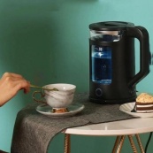 Електрочайник Rainberg RB-2220 скляний дисковий прозорий. Чайник із підсвічуванням 2200W. Колір: чорний. Зображення №3 Електрочайник Rainberg RB-2220 скляний дисковий прозорий. Чайник із підсвічуванням 2200W. Колір: чорний. Зображення №3