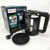 Електрочайник Rainberg RB-2220 скляний дисковий прозорий. Чайник із підсвічуванням 2200W. Колір: чорний. Зображення №4 Електрочайник Rainberg RB-2220 скляний дисковий прозорий. Чайник із підсвічуванням 2200W. Колір: чорний. Зображення №4