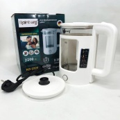 Электрочайник Rainberg RB-2220 стеклянный, дисковый прозрачный. Чайник с подсветкой 2200 Вт. Цвет: белый. Изображение №5 Электрочайник Rainberg RB-2220 стеклянный, дисковый прозрачный. Чайник с подсветкой 2200 Вт. Цвет: белый. Изображение №5