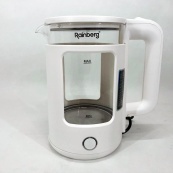 Электрочайник Rainberg RB-2220 стеклянный, дисковый прозрачный. Чайник с подсветкой 2200 Вт. Цвет: белый. Изображение №9 Электрочайник Rainberg RB-2220 стеклянный, дисковый прозрачный. Чайник с подсветкой 2200 Вт. Цвет: белый. Изображение №9