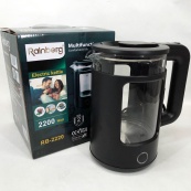 Електрочайник Rainberg RB-2220 скляний дисковий прозорий. Чайник із підсвічуванням 2200W. Колір: чорний. Зображення №8 Електрочайник Rainberg RB-2220 скляний дисковий прозорий. Чайник із підсвічуванням 2200W. Колір: чорний. Зображення №8