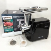 Електрична м'ясорубка Rainberg RB-677 2600 Вт з насадкою для ковбас, м'ясорубка з металевим редуктором. Зображення №6 Електрична м'ясорубка Rainberg RB-677 2600 Вт з насадкою для ковбас, м'ясорубка з металевим редуктором. Зображення №6