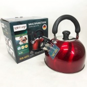 Чайник Rainberg RB-625 из нержавеющей стали со свистком 3л, хороший чайник со свистком. Цвет: красный. Изображение №3 Чайник Rainberg RB-625 из нержавеющей стали со свистком 3л, хороший чайник со свистком. Цвет: красный. Изображение №3